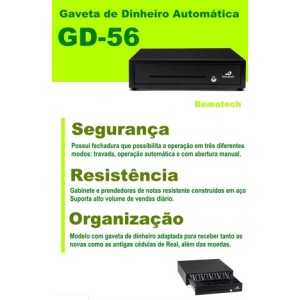 GAVETA DE DINHEIRO BEMATECH  GD56 PRETA