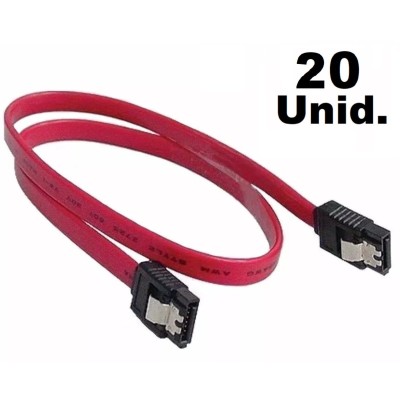 CABO DE DADOS SATA 3 6Gbs KIt 20 UNIDADES
