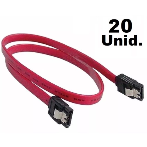 CABO DE DADOS SATA 3 6Gbs KIt 20 UNIDADES